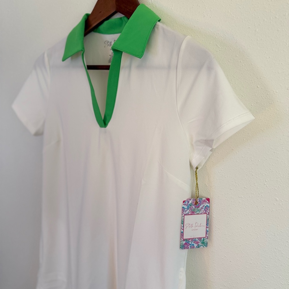 Stella Parker Sport Golf Dress XS White Green Tennis UPF 50 NWT - Picture 6 of 10